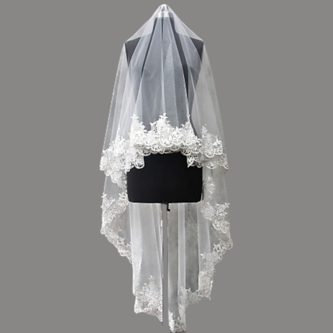 Back view of Bridal Veil showing full length and drape — GownLink GLCP