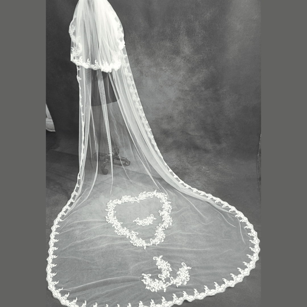 Full spread view of Bridal Veil on flat surface — GownLink GLVHL31