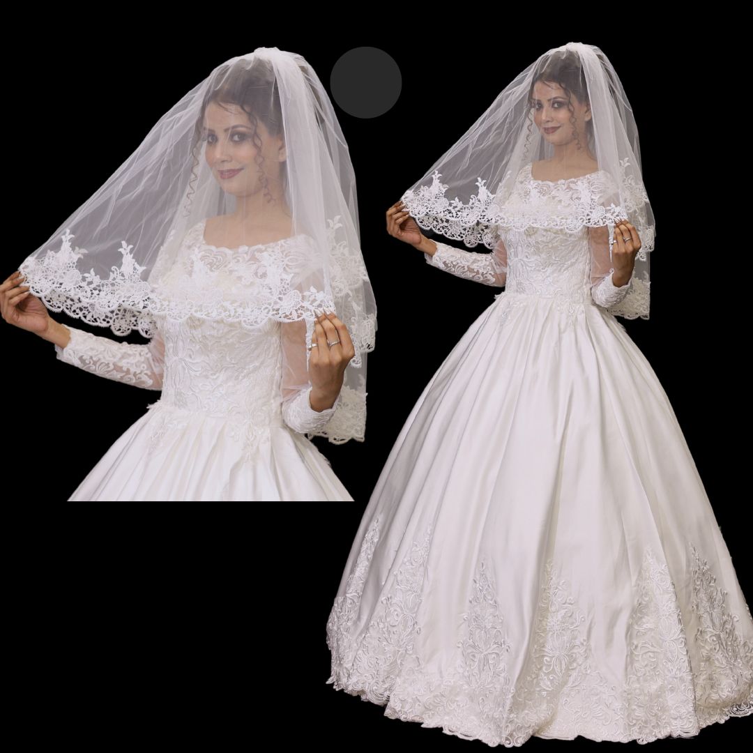 Side view of Bridal Veil with comb attachment visible — GownLink GLCP