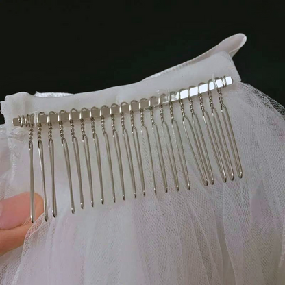 Side view of Bridal Veil with comb attachment visible — GownLink GLHLCV5