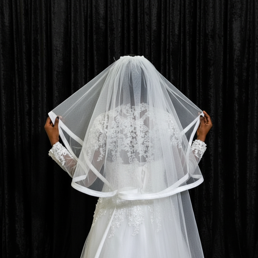 Detail of veil fabric and texture — GownLink GLVP01