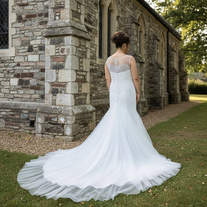 Christian chapel wedding gown designed for graceful and timeless bridal beauty

