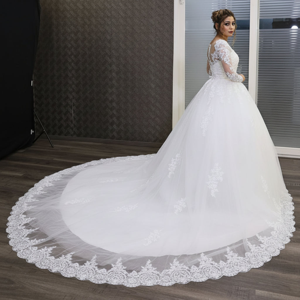 Full ball gown silhouette wedding dress by GownLink