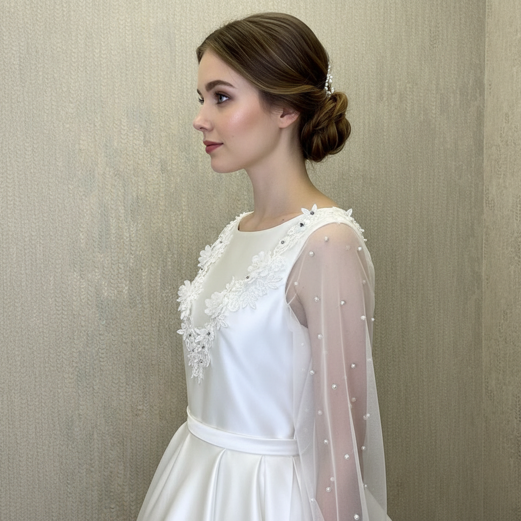 Minimalist A-line satin wedding gown from GownLink bridal collection