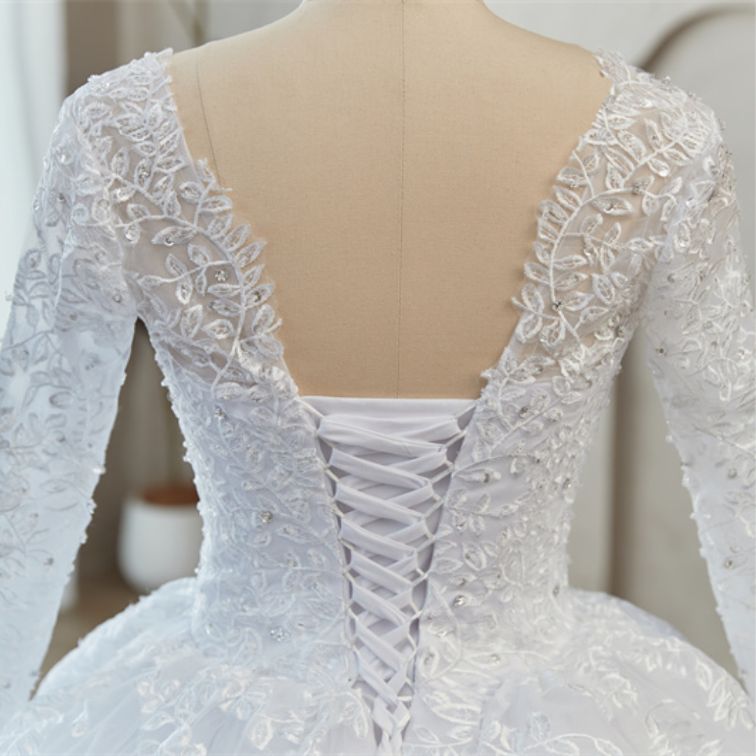 Church setting view of White Ball Gown — GownLink GLGB170