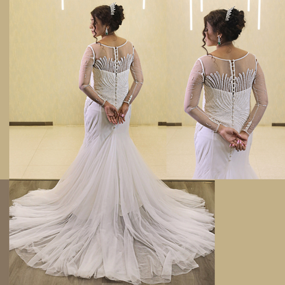 Elegant Christian wedding gown showcased during a church bridal photoshoot