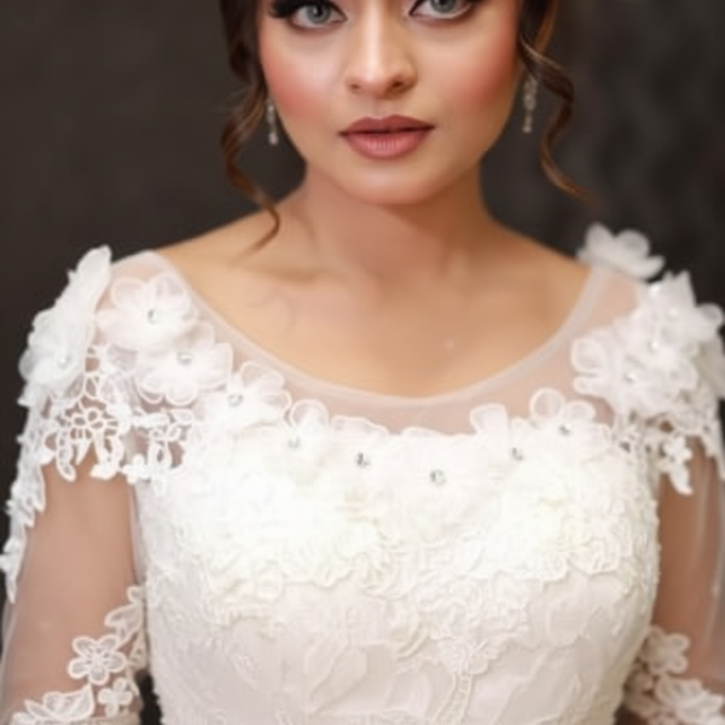Sleeve detail close-up on Bridal Gown with Train — GownLink GLYCX01T