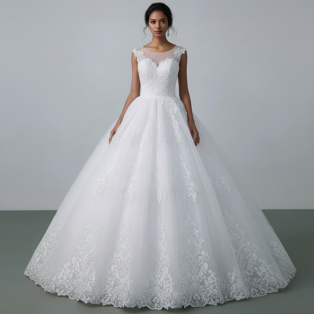 Classic white Christian wedding dress perfect for traditional church weddings