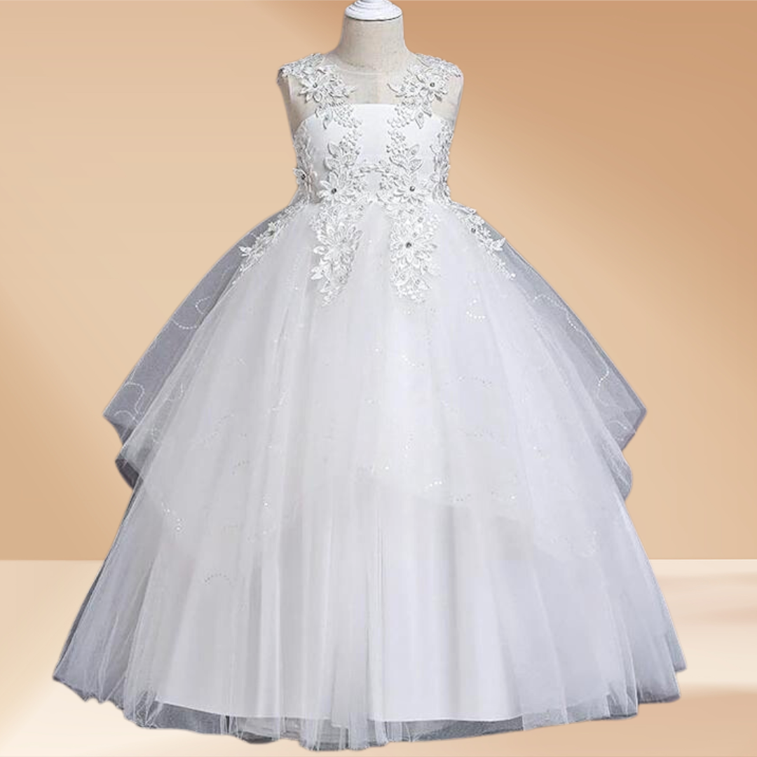 Front view of First Communion Dress on child model — GownLink GLHLC4