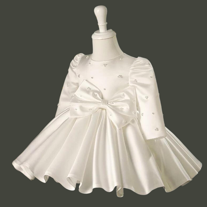 Close-up of lace and bead detail on First Communion Dress — GownLink GLBP7
