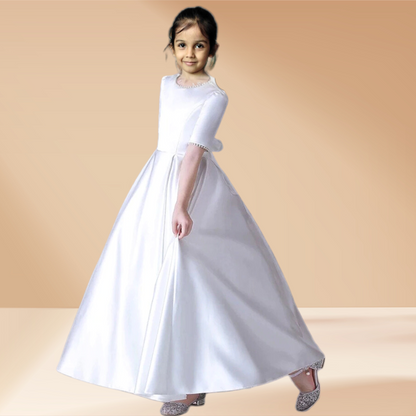 Side view of First Communion Dress showing silhouette — GownLink COMMUNION