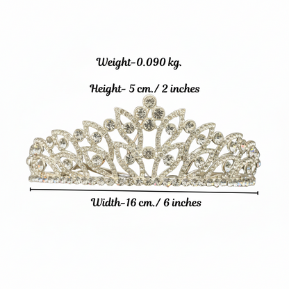 Back view of Crystal Bridal Crown showing full design — GownLink GLAC02022