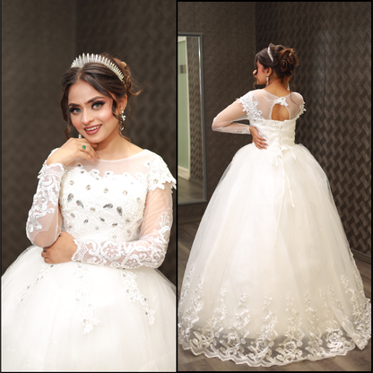 Back view of model in Full Bridal Combo Set — GownLink GOWNLINKS