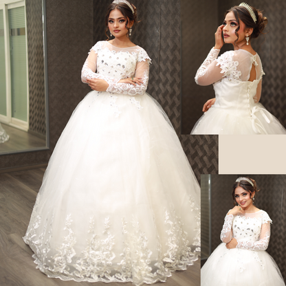 Back view of model in Full Bridal Combo Set — GownLink GOWNLINKS