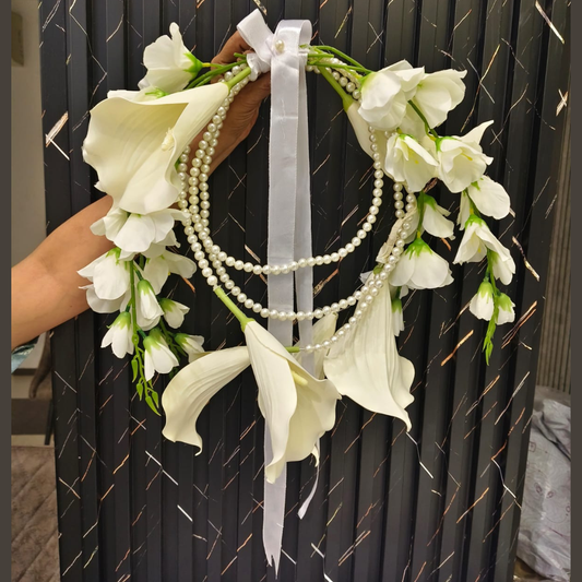 Close-up of flower arrangement in Pink Bridal Bouquet — GownLink B-59