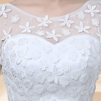 Side profile view of White Ball Gown showing silhouette — GownLink GLGZ521