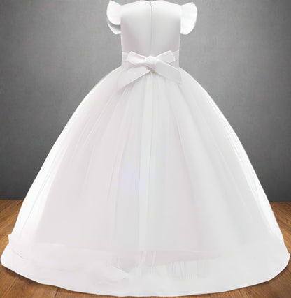 Church setting view of White Bridal Gown Satin — GownLink COMMUNION