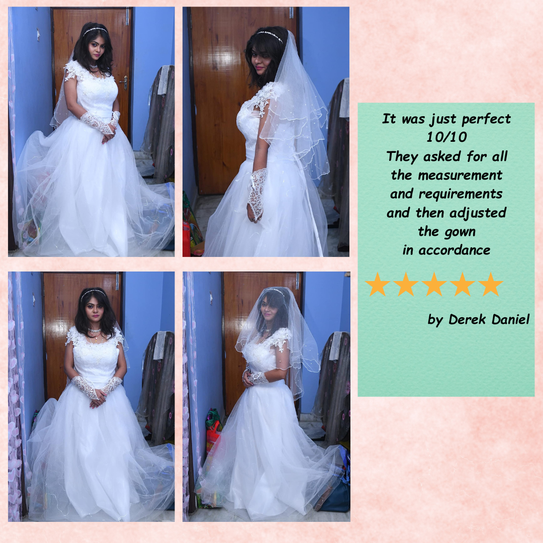 "Joyful bride radiating happiness in her exquisite wedding dress."