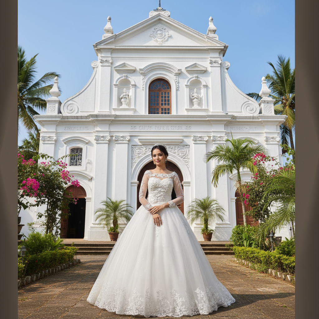 Close-up of lace and fabric detail on White Ball Gown — GownLink GLGF042B