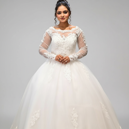 GownLink's Adorable White Wedding Princess Gown GLGB150-B