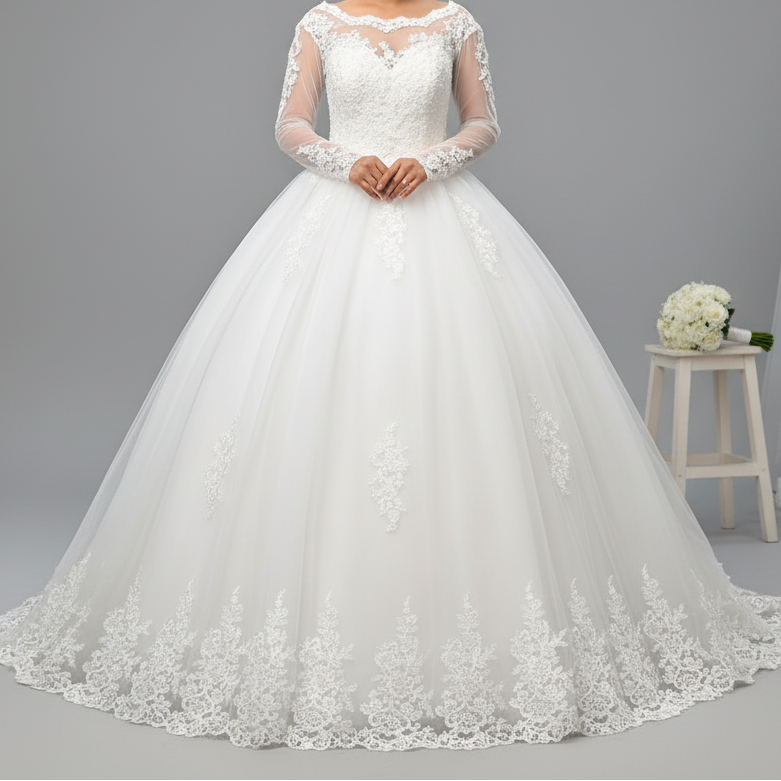 GownLink's Adorable White Wedding Princess Gown GLGB150-B