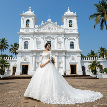 Luxury Christian bridal gown by GownLink with an embroidered lace bodice and full princess silhouette