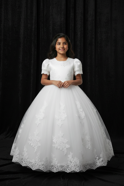 GownLink   white leaf Sequence Patch Neckline Top for wedding Gown