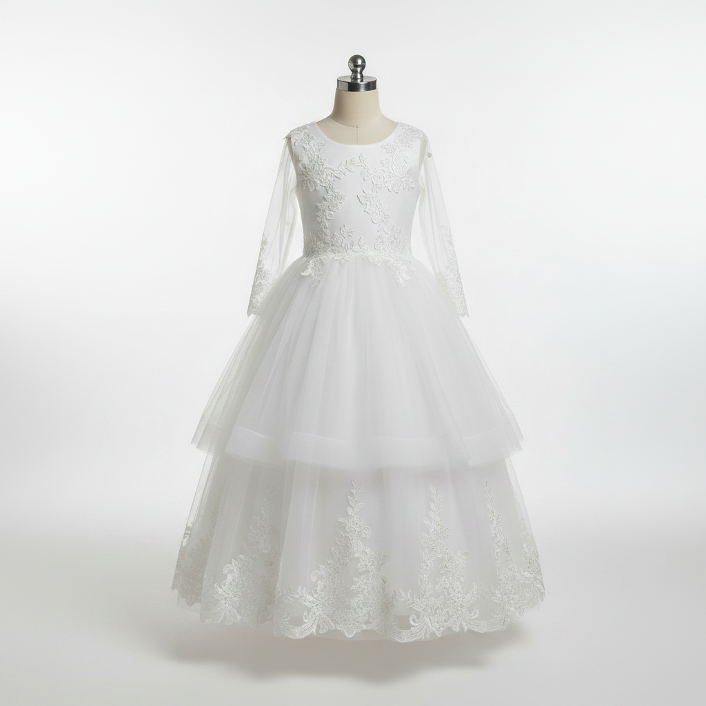 GownLink   white leaf Sequence Patch Neckline Top for wedding Gown