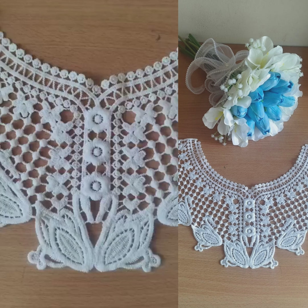Luxury Beaded Flower Lace Patch 
