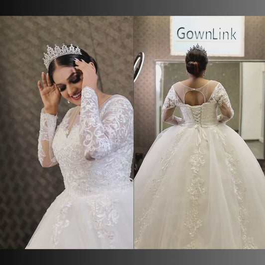 GownLink Christian & Catholic Wedding trail gown GLGT042