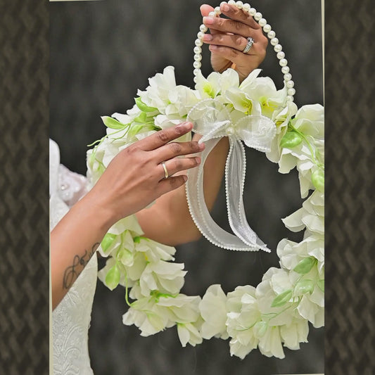 GownLink White and green color Bridal Bouquet B-63