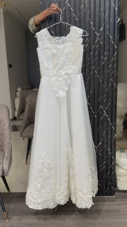 GownLink First holy communion Gown White Color with extra Sleeves