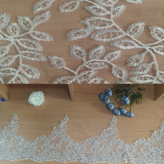 GownLink - White Lace Border for Wedding Gown-D30