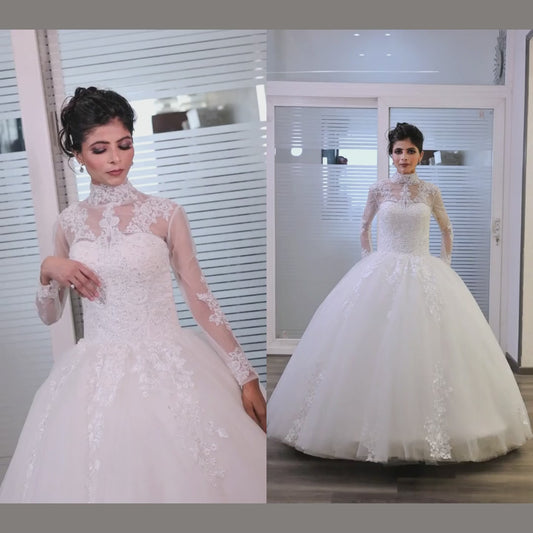 GownLink White Christian Wedding Princess Gown GLHL2311