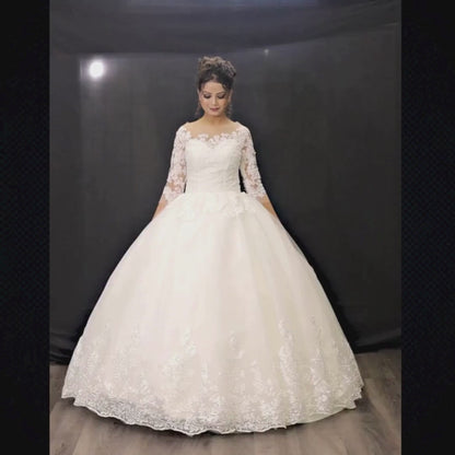 GownLink Designer Christian Wedding Gown for Catholic Bride White Bridal Gown with Elegant Finish GLD30B