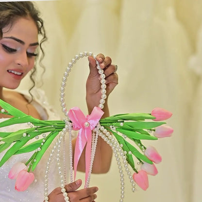 GownLink Pink color Bridal Bouquet