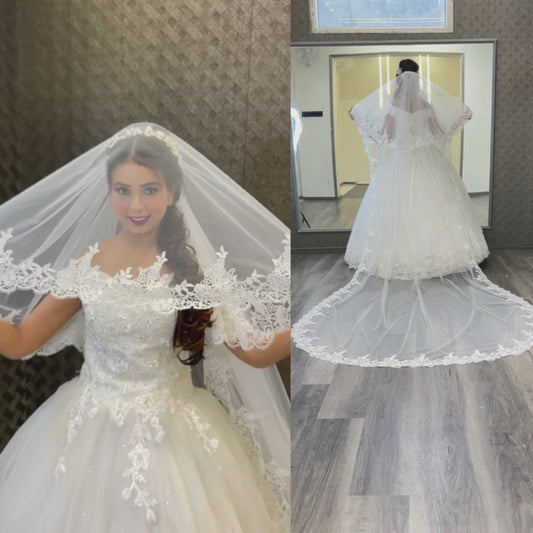 GownLink Cathedral Bridal Long Veil Christian & Catholic Weddings GLCP4