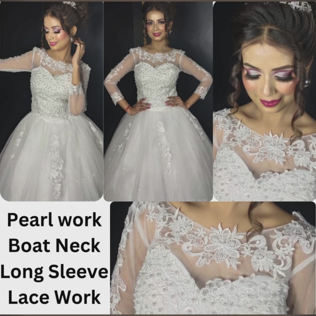 White Christain Wedding Ball Gown in Goa