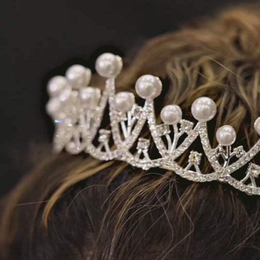 Christian wedding crown with pearls and crystals in Shillong