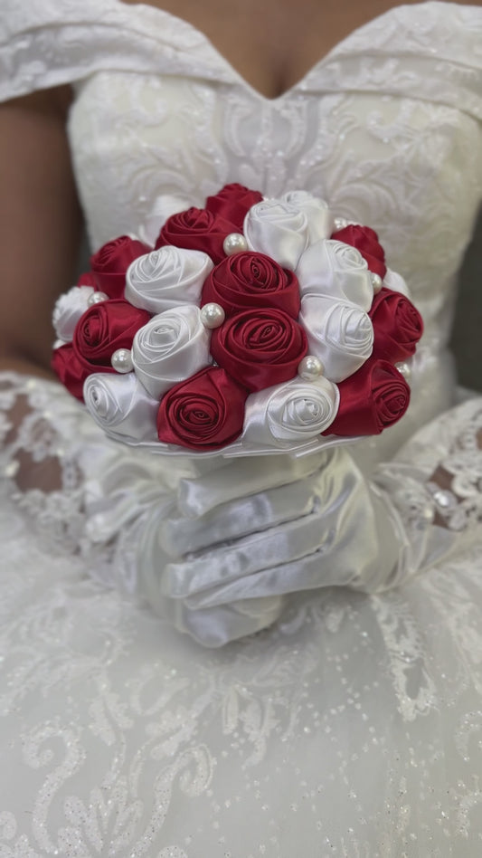Christian Brides Wedding Bouquet Pink Rose Flowers Bridal Bouquet B-59