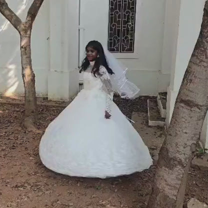 GownLink First Holy Communion White Dress HLC30B