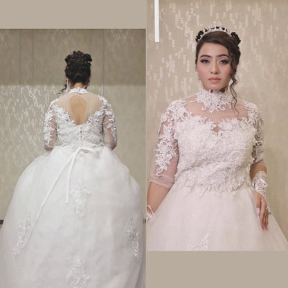 Christian wedding gown with long train in  Telangana

