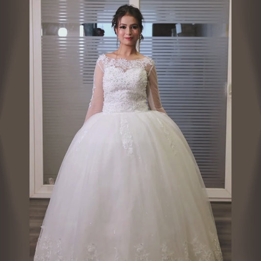 White Christain and catholic wedding gown in Gujrat 