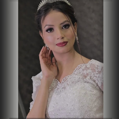 GownLink Classic White Wedding Train Gown GLHS14T