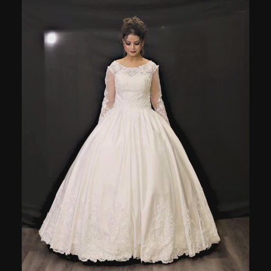 White religious wedding ball gown in Chennai