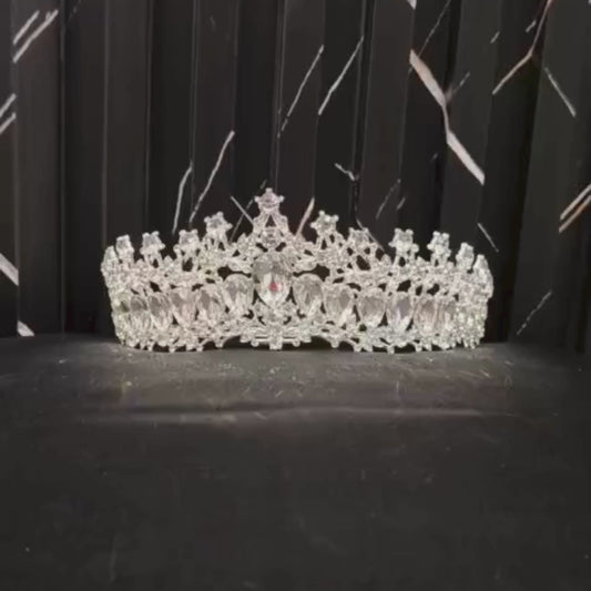 GownLink Bridal Crown With a touch of Blue Stones GLAC011