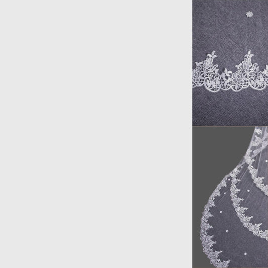 GownLink Long Cascading Bridal 5mtr Veil with Comb for Christian & Catholic Weddings GLJAV06654