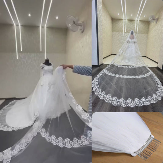 GownLink Bridal Veil  A 3.5mtr Cascade of Beauty with Comb GLV093L