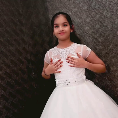 GownLink First Holy Communion White Dress HLCKID