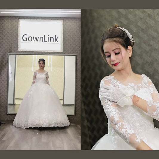 GownLink White Christian and Catholic Wedding Gown GLTD50B